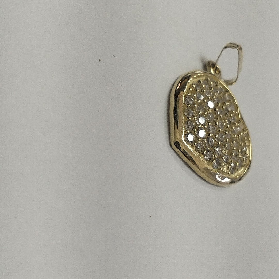 DIJE TEJIDO CORAZON CON CIRCONIAS 14K 1.7 GR (NUEVO)