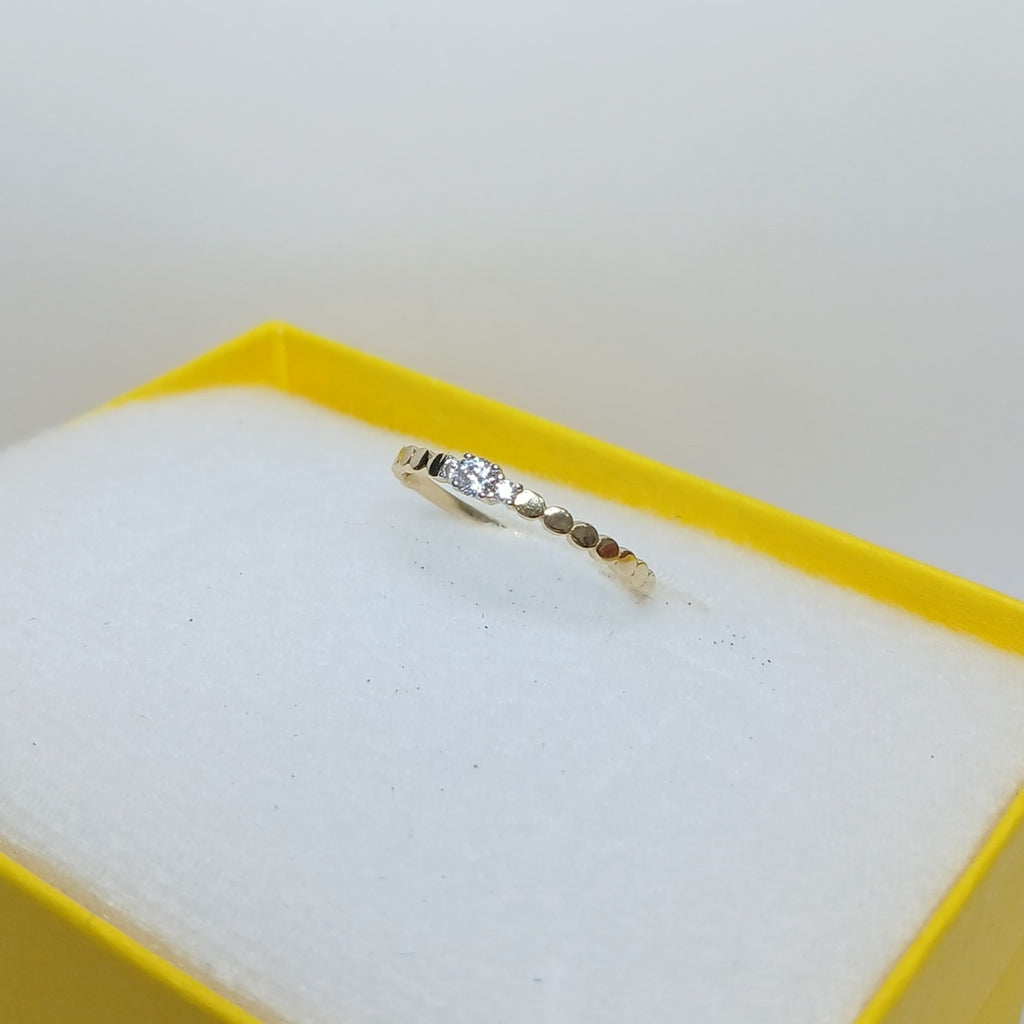 ANILLO ANILLITO C CIRCONIAS 14K 8.5 TALLA 1.2 GR (NUEVO)