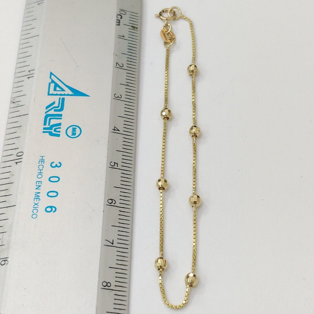 PULSERA ESPECIAL CON BOLITAS 14K 18 CM 1.4 GR (NUEVO)