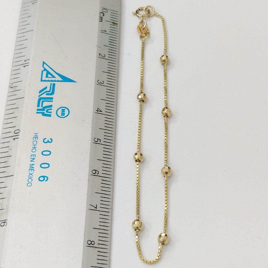 PULSERA ESPECIAL CON BOLITAS 14K 18 CM 1.4 GR (NUEVO)