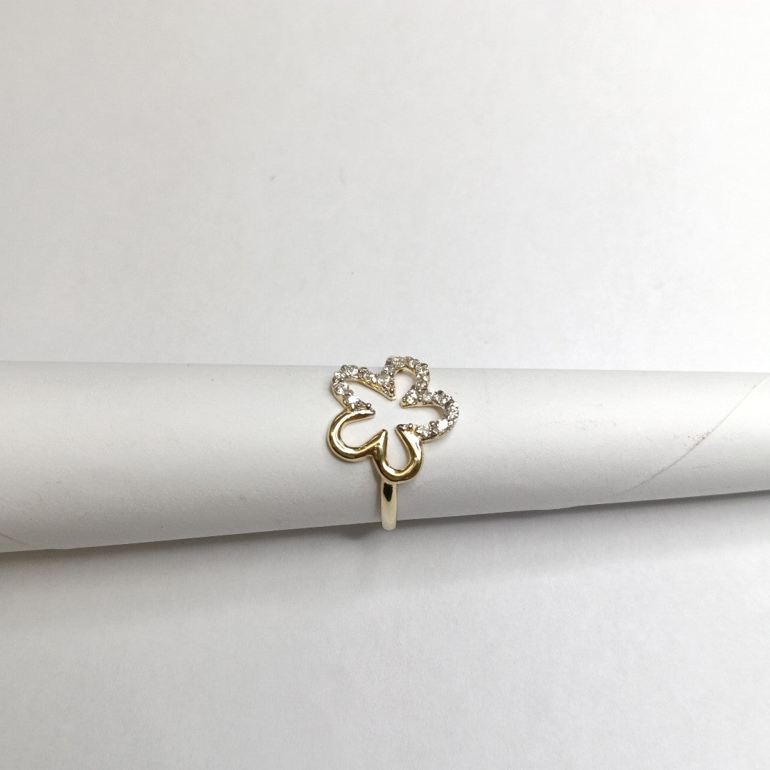 ANILLOS FIG FLOR C CIRCONIAS 14K TALLA 8 1.6 GR (NUEVO)