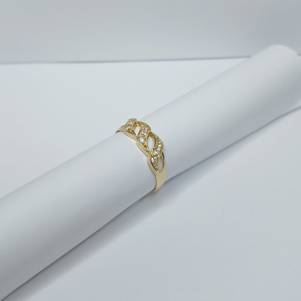 ANILLOS CON CIRCONIAS 14K TALLA 8 1.4 GR (NUEVO)