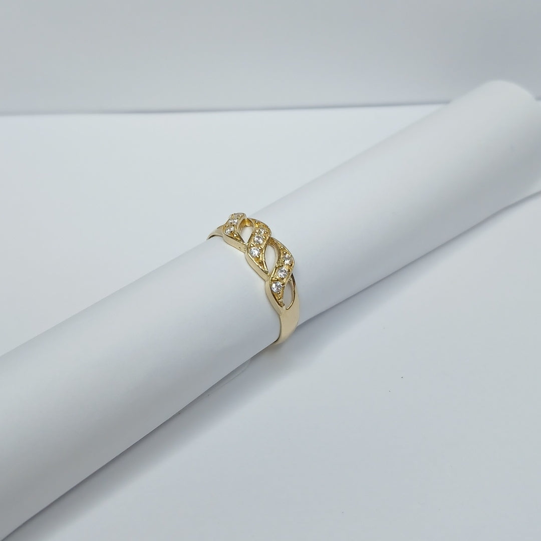 ANILLOS CON CIRCONIAS 14K TALLA 8 1.4 GR (NUEVO)