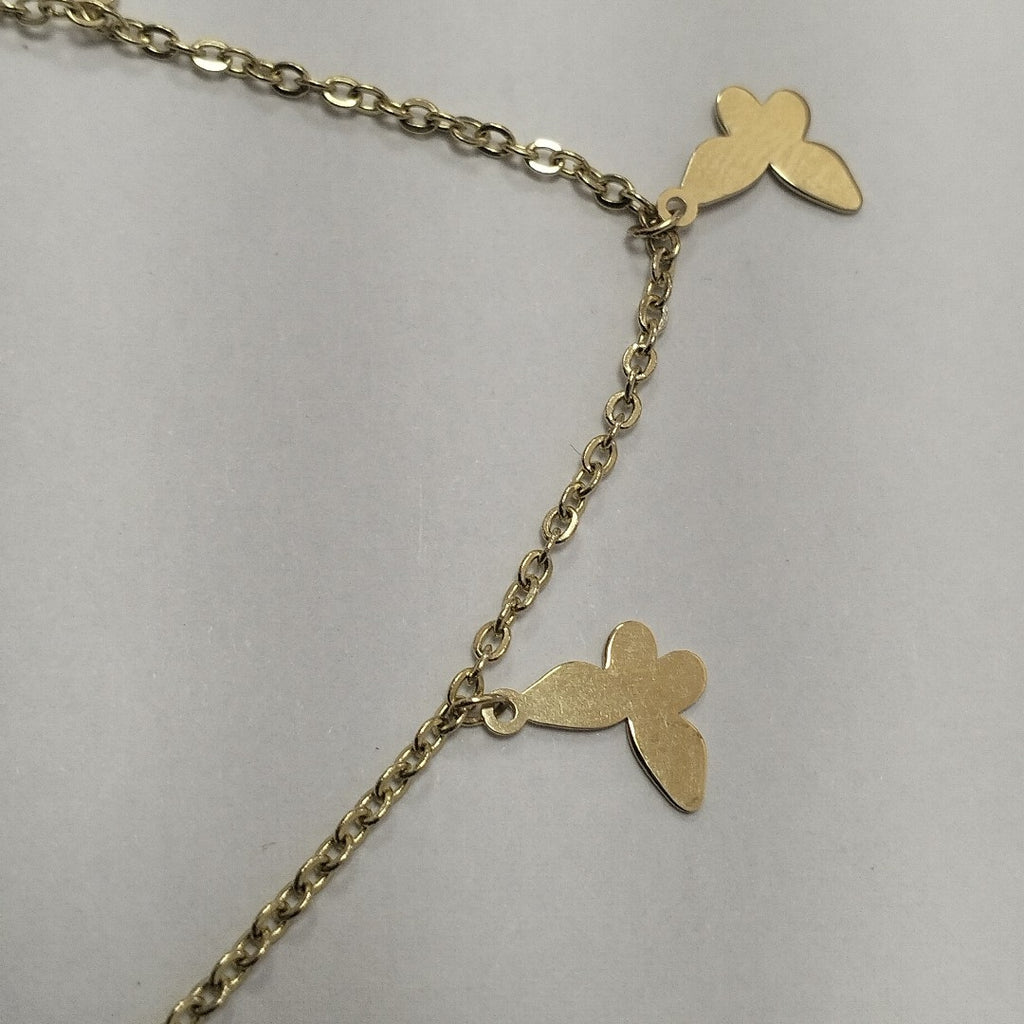 PULSERA ESPECIAL CON MARIPOSAS 14K 18 CM 2.1 GR (NUEVO)