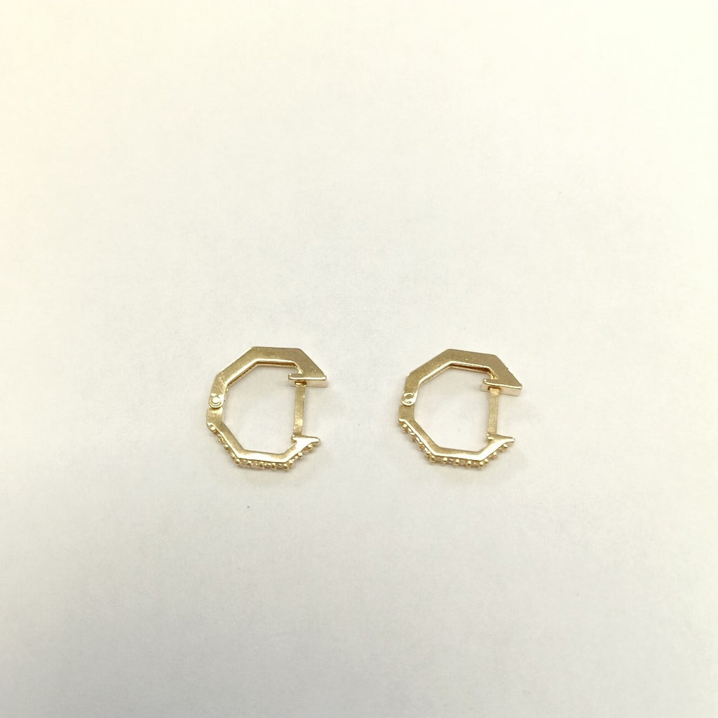 ARETES HUGGIES C CIRCONIAS 14K 1.7 GR (NUEVO)