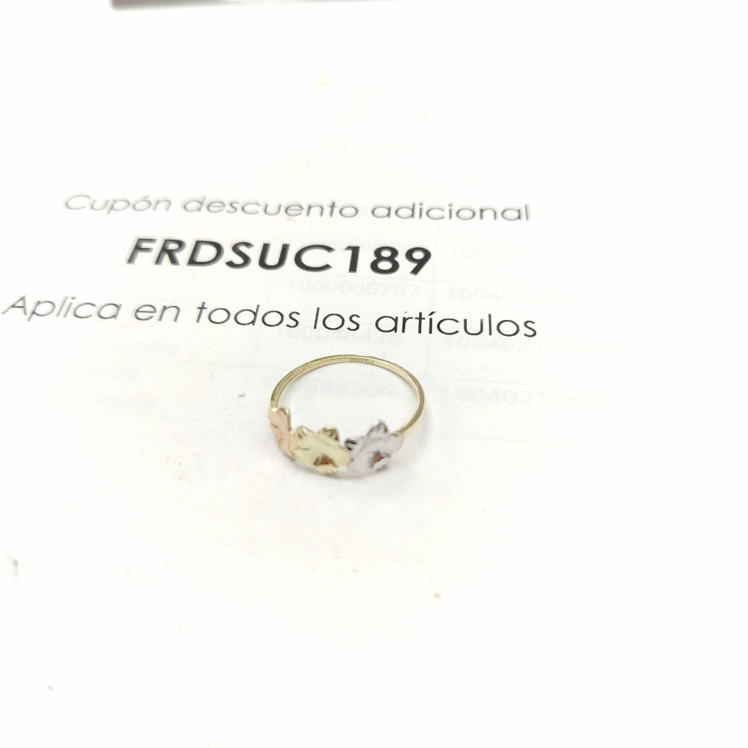 ANILLOS ANILLITO FIG FLORES 10K TALLA 9 1.3 GR (NUEVO)