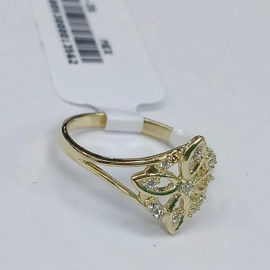 ANILLOS ANILLITO FIG NUDO DE BRUJA CON CIRCONIAS 10K TALLA 6 1.7 GR (NUEVO)