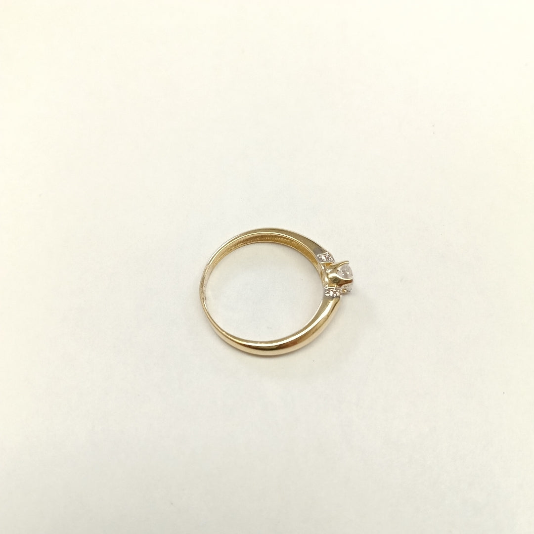 ANILLO ANILLITO C CIRCONIAS 14K 9 TALLA 2.4 GR (NUEVO)