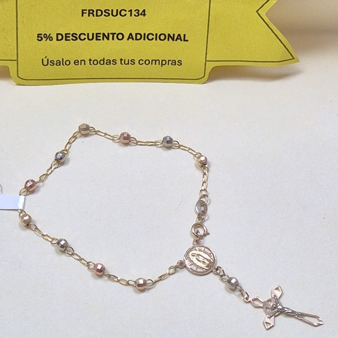 PULSERA DECENARIO COMBINADO 14K 18 CM 3.3 GR (NUEVO)