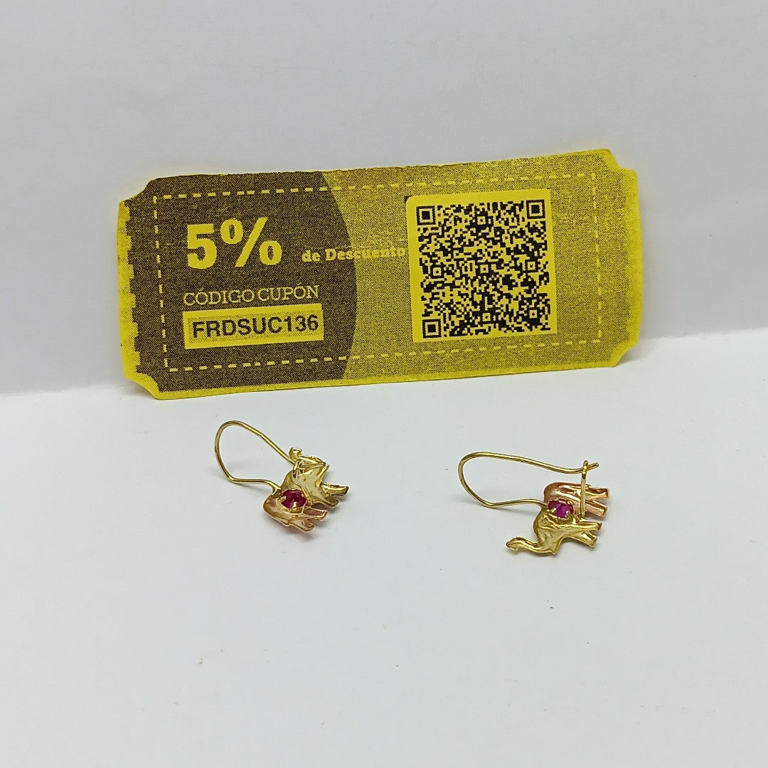 ARETES PAR ORO,ORO COMBINADO 10 K 0,80 GRMS (SEMINUEVO)