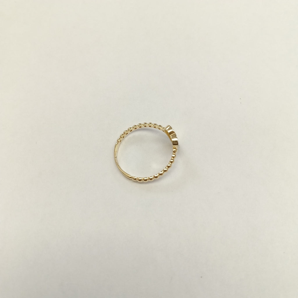 ANILLO ANILLITO FIG CORAZON C CIRCONIAS 14K 7 TALLA 1.6 GR (NUEVO)
