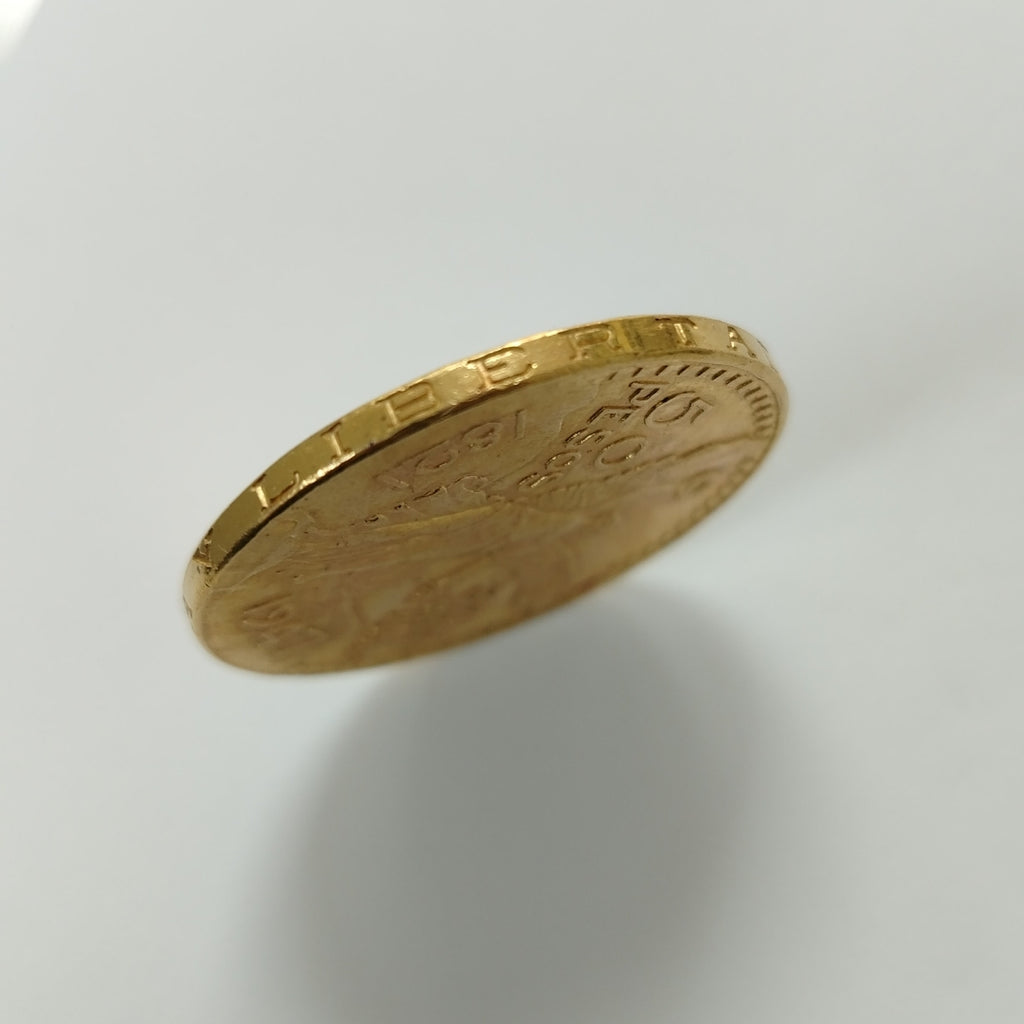 K1 41.6 GRMS 21 K IDENTIFICACIÓN MONEDA NOMINATIVA MATERIALES ORO CANTI (SEMINUEVO)