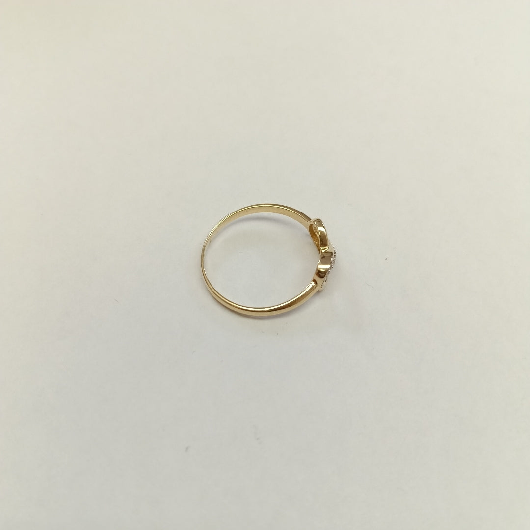 ANILLO ANILLITO FIG INFINITO C CIRCONIAS 14K 9 TALLA 1.8 GR (NUEVO)