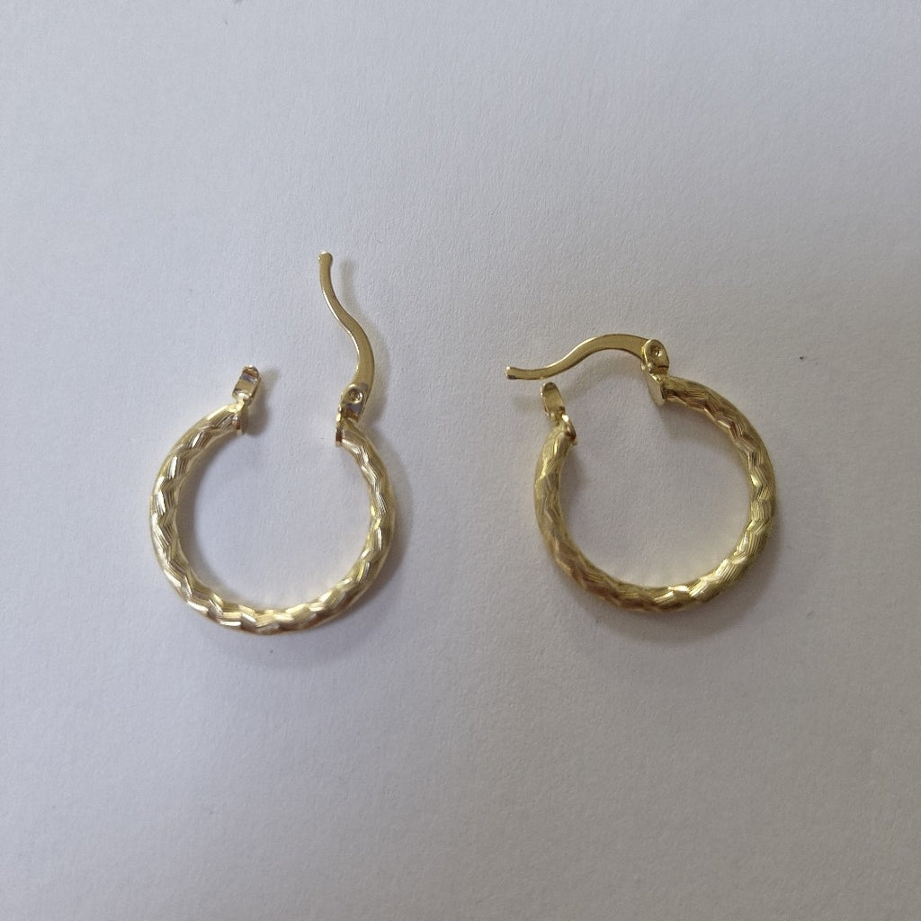 ARETES ARRACADAS LABRADAS 14K 2 GR (NUEVO)
