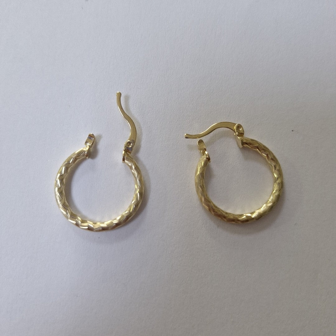 ARETES ARRACADAS LABRADAS 14K 2 GR (NUEVO)
