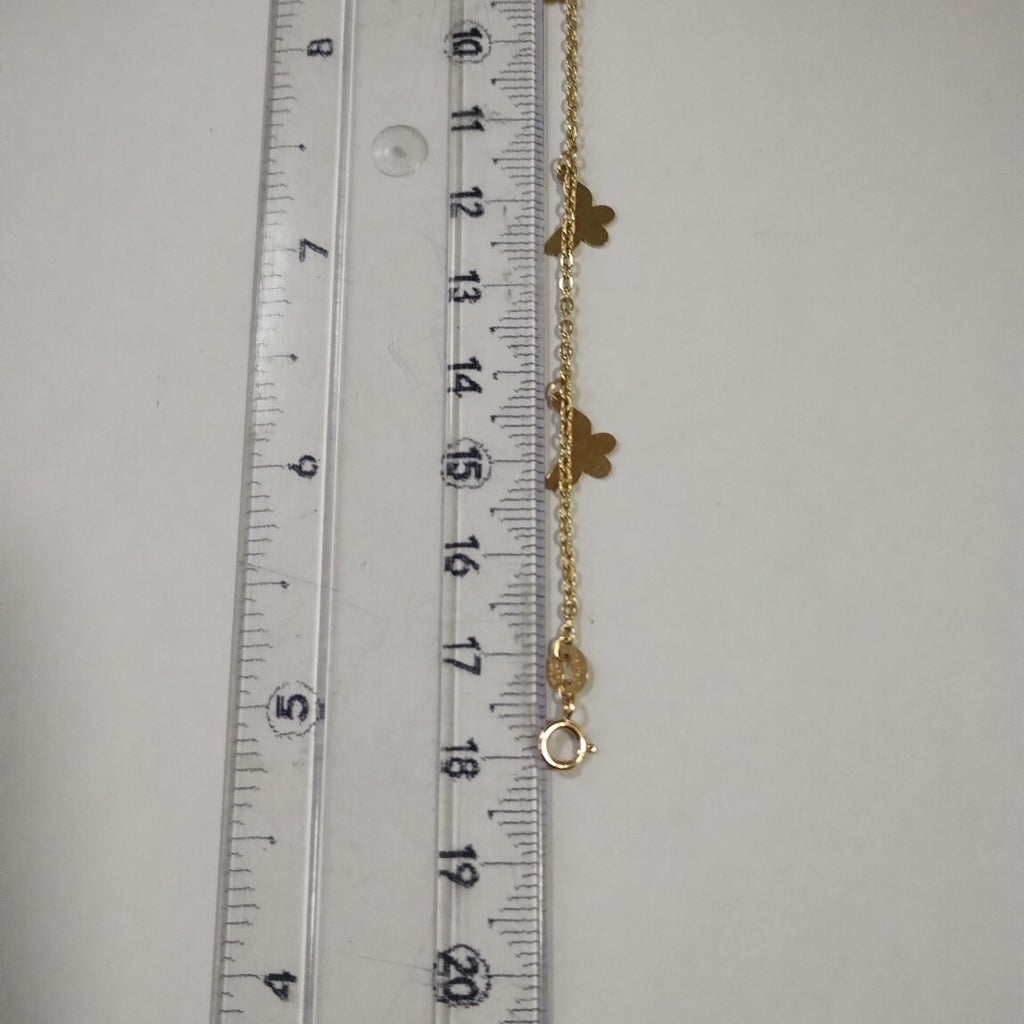PULSERA ESPECIAL CON MARIPOSAS 14K 18 CM 2.1 GR (NUEVO)