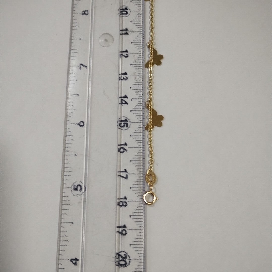 PULSERA ESPECIAL CON MARIPOSAS 14K 18 CM 2.1 GR (NUEVO)