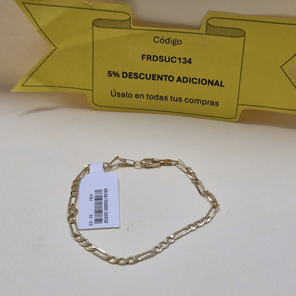 PULSERA TEJIDO 3X1 14K 18 CM 2.7 GR (NUEVO)
