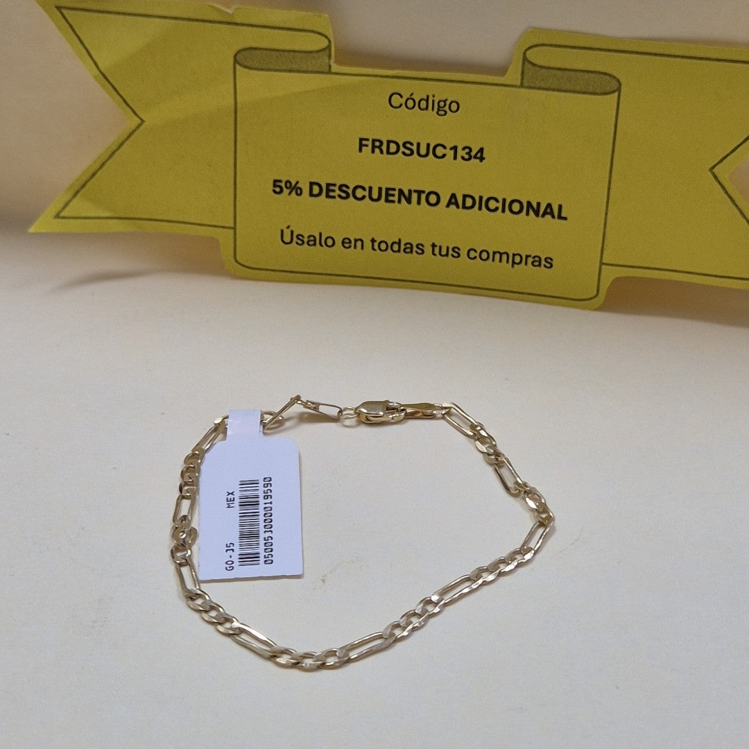 PULSERA TEJIDO 3X1 14K 18 CM 2.7 GR (NUEVO)