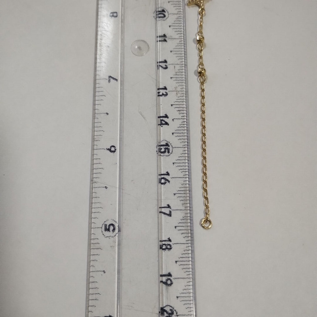 PULSERA ESPECIAL CON ESTRELLA Y CIRCONIAS 14K 18 CM 1.4 GR (NUEVO)