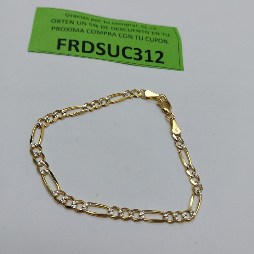 PULSERA 3X1 DIAMANTADA 14K 18 CM 4.5 GR (NUEVO)