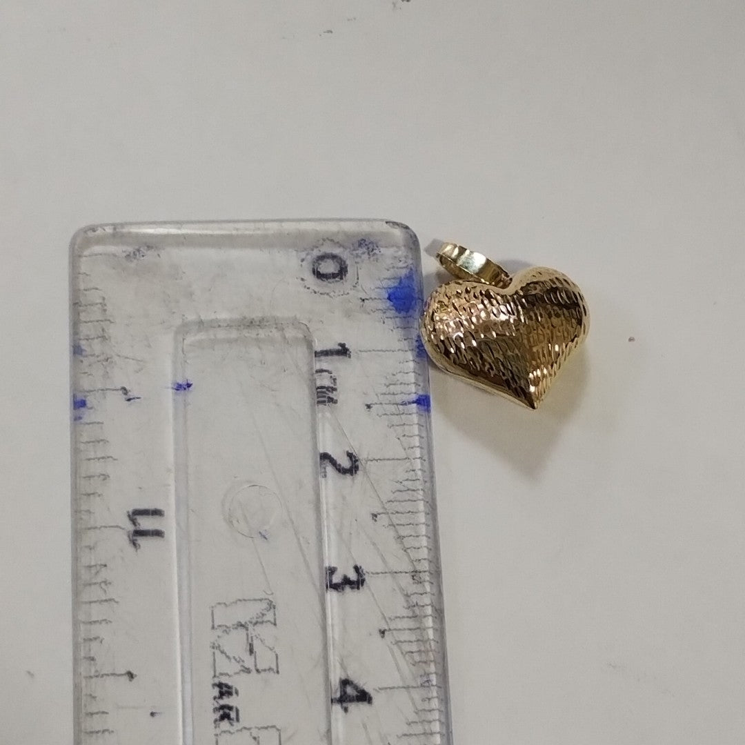 DIJE TEJIDO CORAZON LABRADO 14K 1.2 GR (NUEVO)