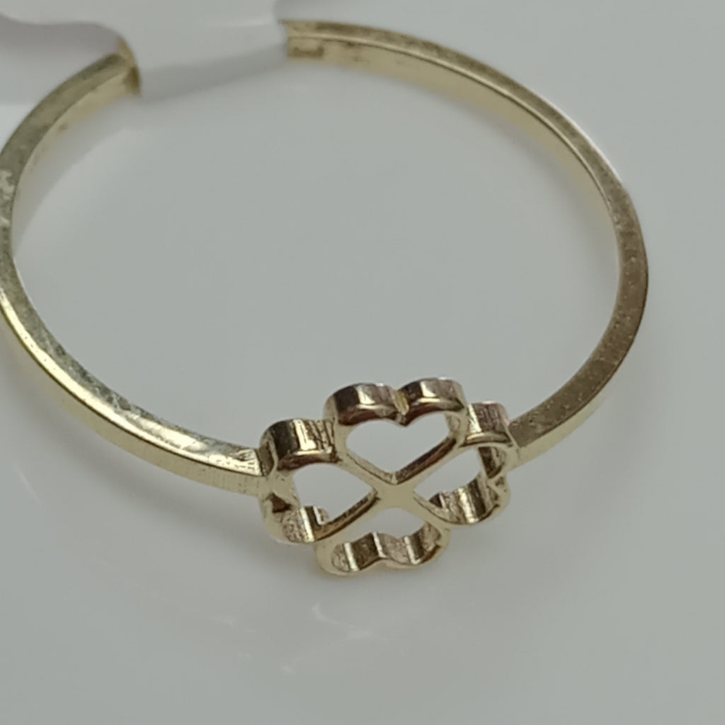 ANILLOS ANILLITO FIG TREBOL 4 HOJAS 10K TALLA 8 0.8 GR (NUEVO)