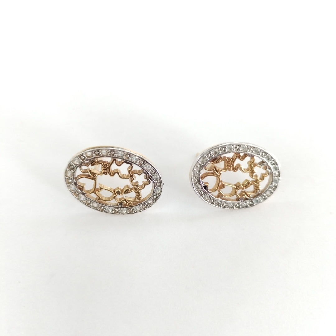 ARETES PAR ORO, ORO BLANCO 14 K 3.4 GRMS (SEMINUEVO)
