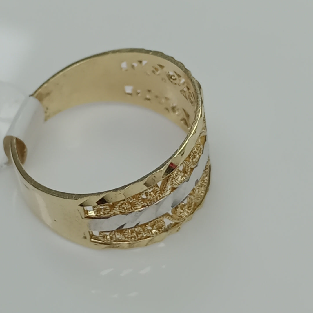 ANILLOS TIPO FILIGRANA COMBINADO 14K TALLA 7 2.8 GR (NUEVO)