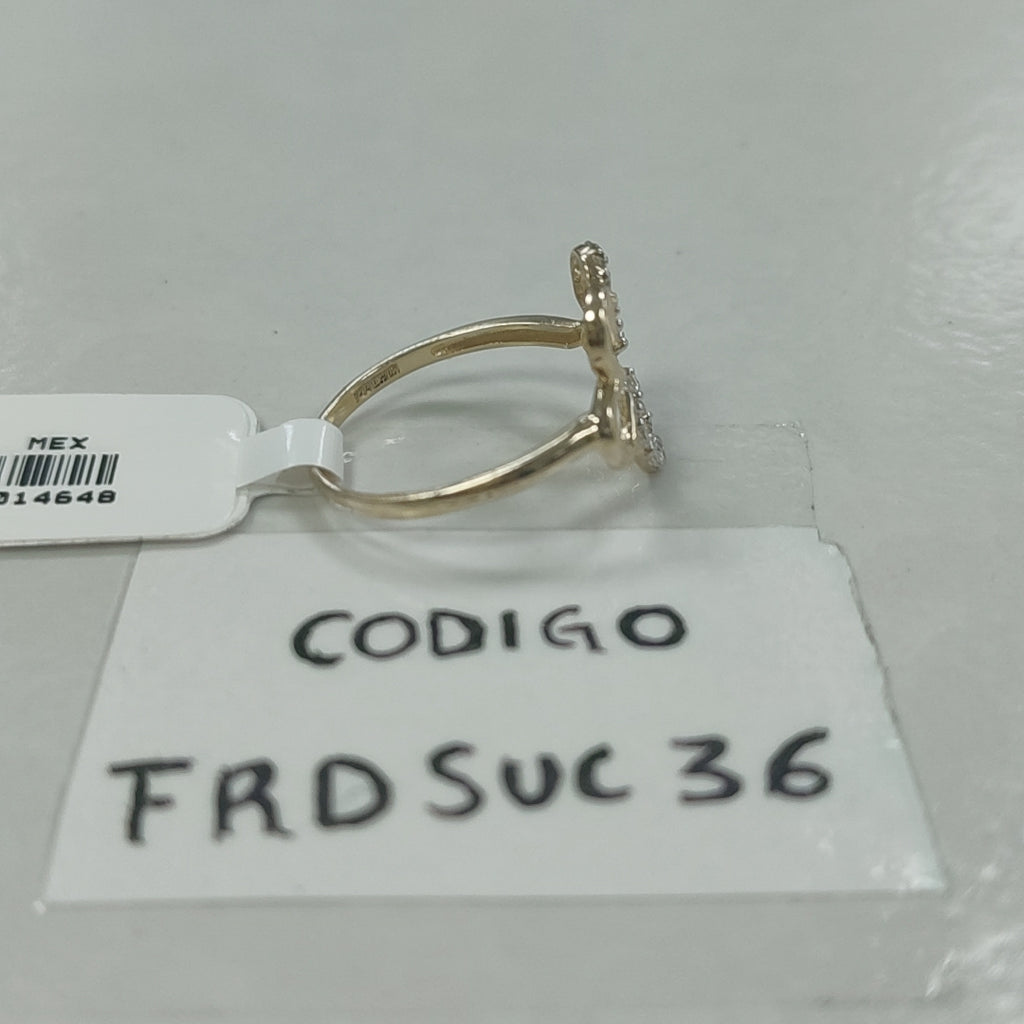 ANILLOS FIG FLOR C CIRCONIAS 14K TALLA 8 1.6 GR (NUEVO)