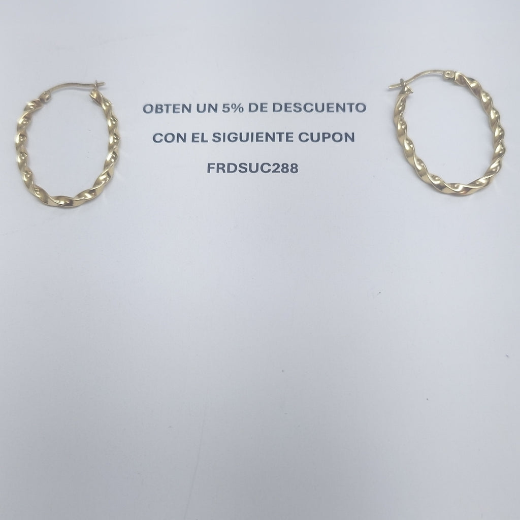ARRACADAS PAR ORO 14 K 3.8 GRMS (SEMINUEVO)