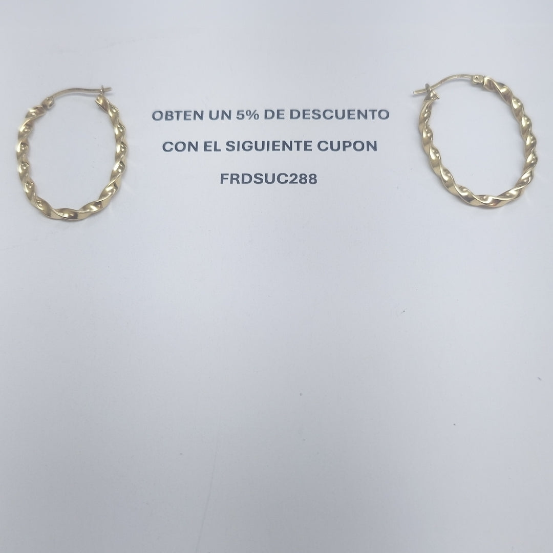 ARRACADAS PAR ORO 14 K 3.8 GRMS (SEMINUEVO)