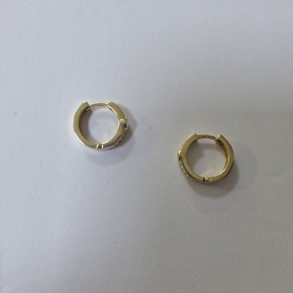 ARETES ARRACADAS C CIRCONIAS 10K 2.7 GR (NUEVO)