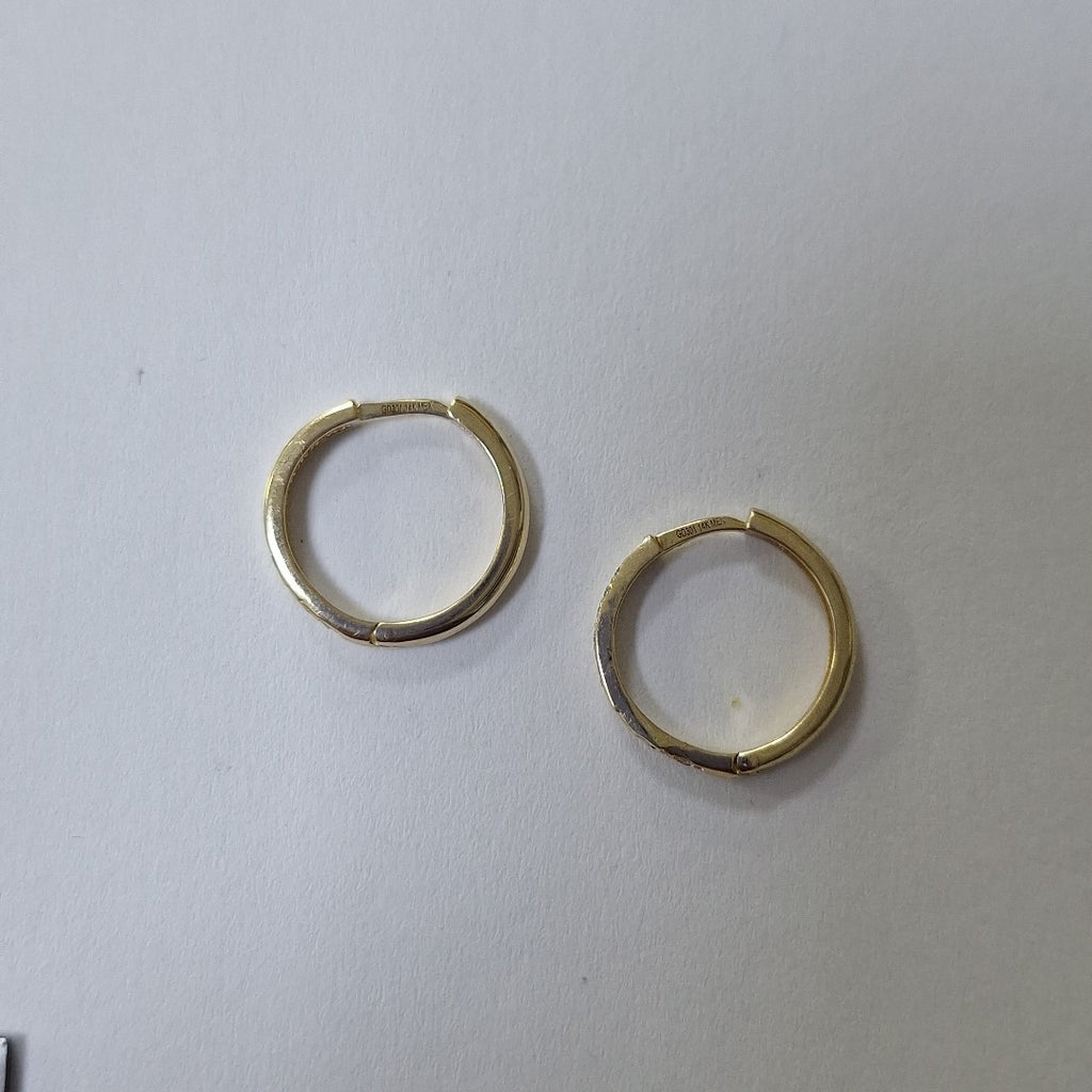 ARETES HUGGIES C CIRCONIA 14K 1.7 GR (NUEVO)