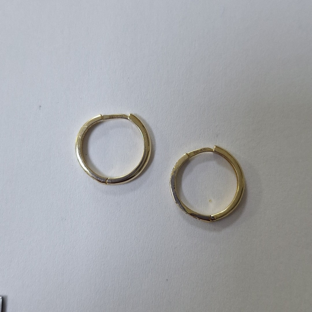 ARETES HUGGIES C CIRCONIA 14K 1.7 GR (NUEVO)