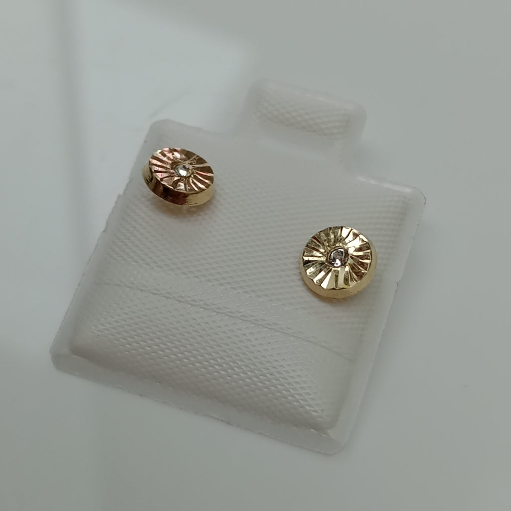 BROQUELES BROQUEL FIG BOTON C CIRCONIA 14K 0.2916 GR (NUEVO)