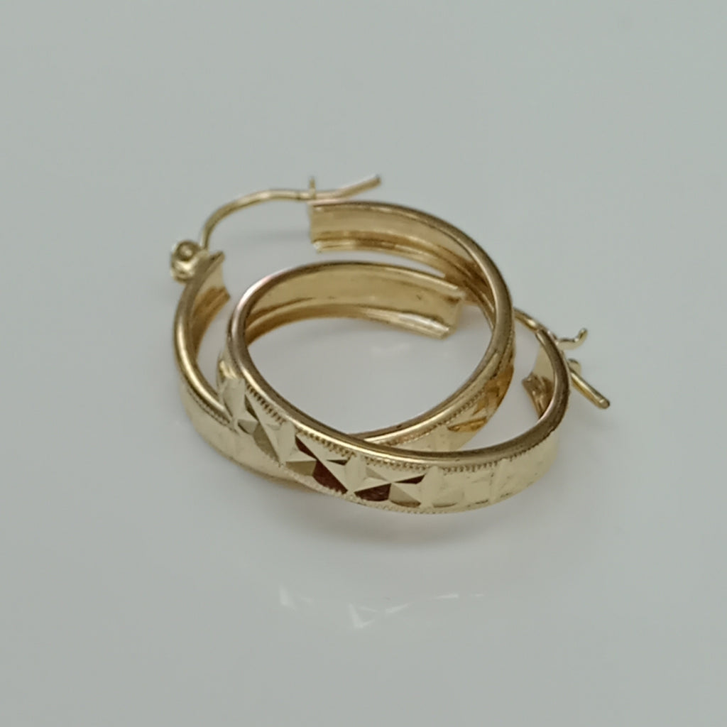 ARETES ARRACADAS LABRADAS 10K 2.4 GR (NUEVO)