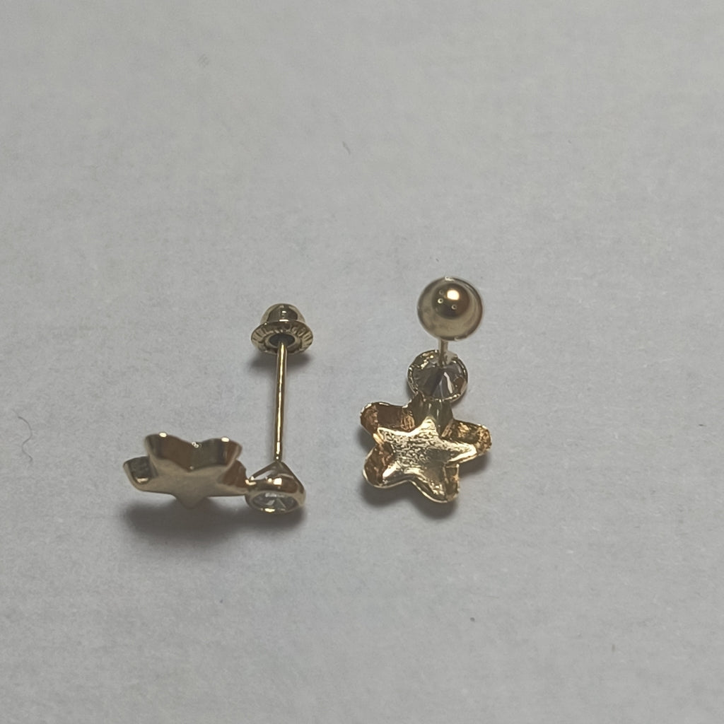 BROQUELES BROQUEL FIG ESTRELLA C CIRCONIA 14K 0.2603 GR (NUEVO)