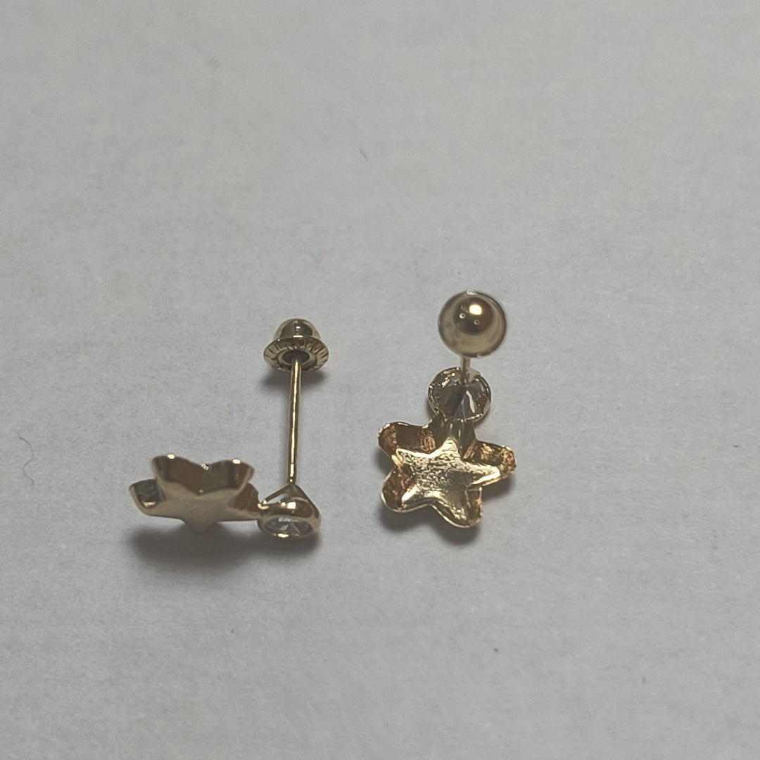 BROQUELES BROQUEL FIG ESTRELLA C CIRCONIA 14K 0.2603 GR (NUEVO)