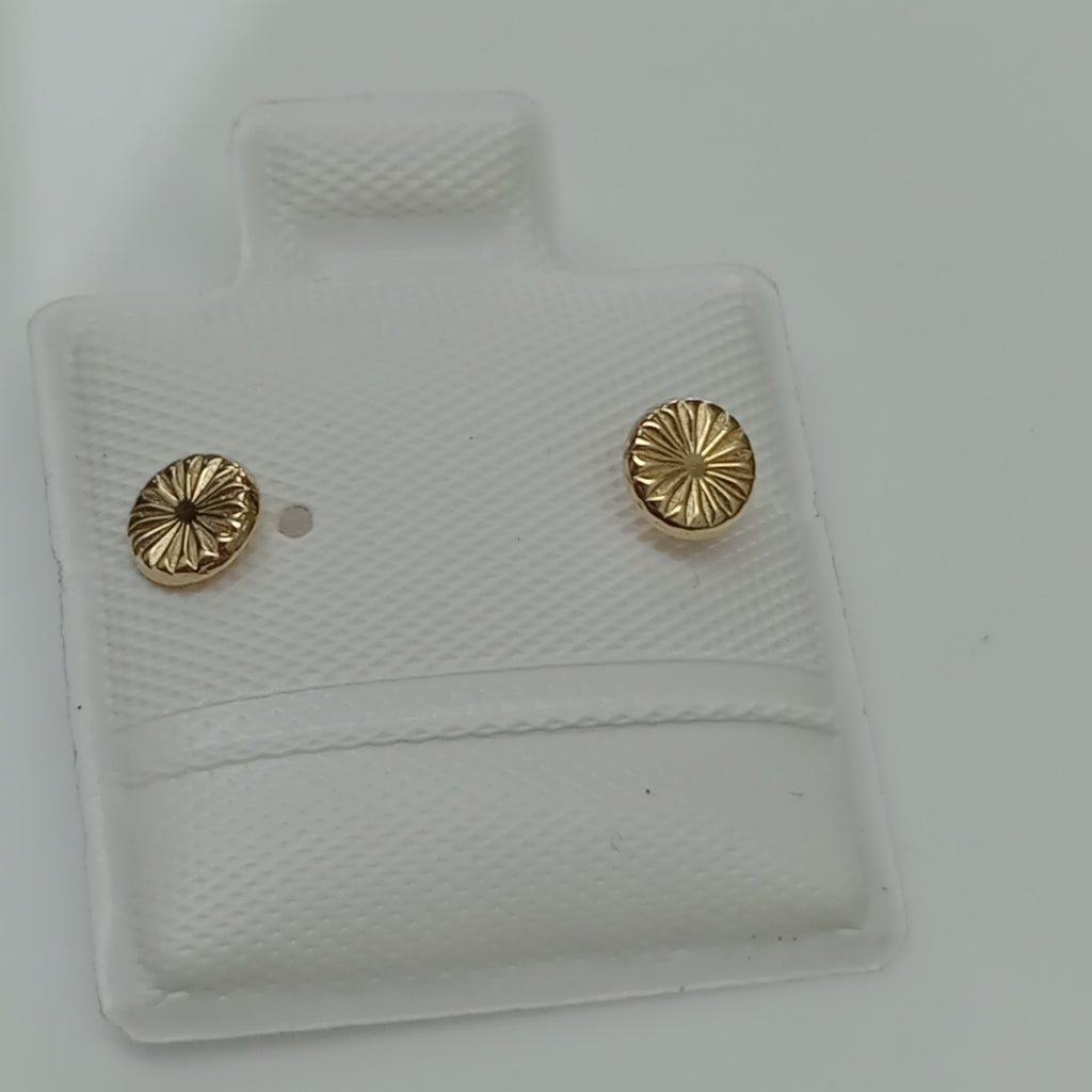 BROQUELES BROQUEL FIG BOTON RAYADO 14K 0.1577 GR (NUEVO)