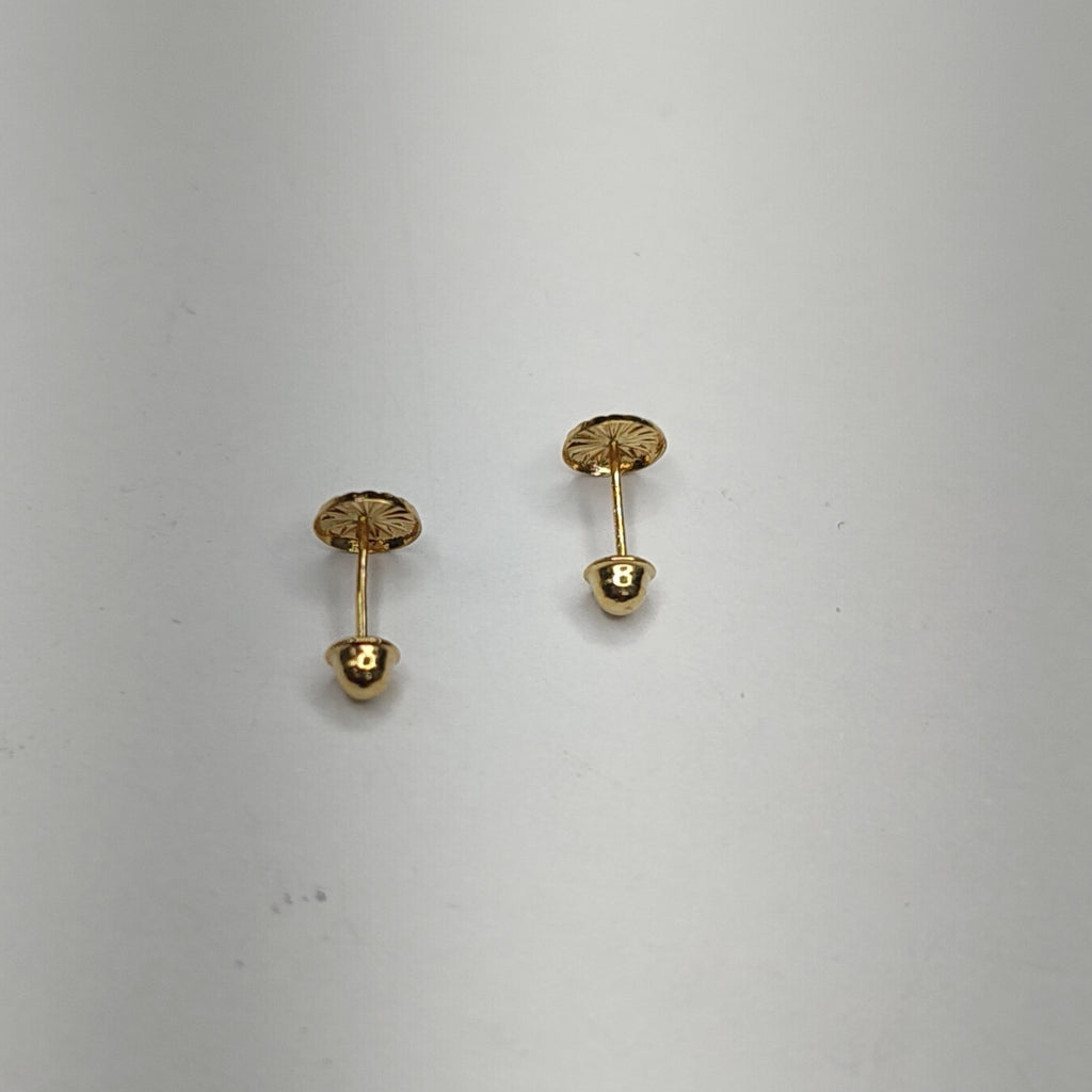 BROQUELES BROQUEL FIG BOTON RAYADO 14K 0.1577 GR (NUEVO)