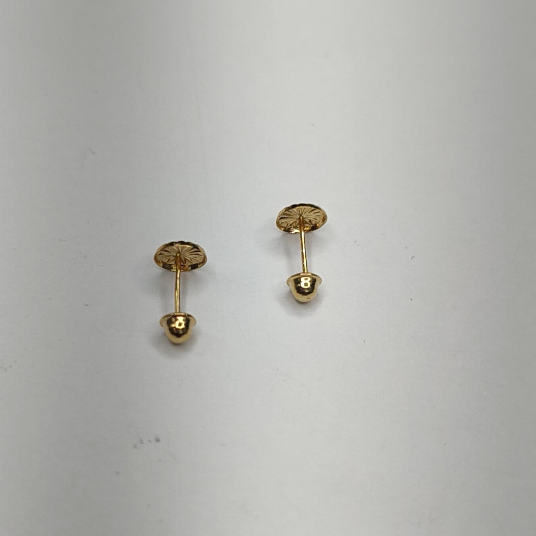 BROQUELES BROQUEL FIG BOTON RAYADO 14K 0.1577 GR (NUEVO)