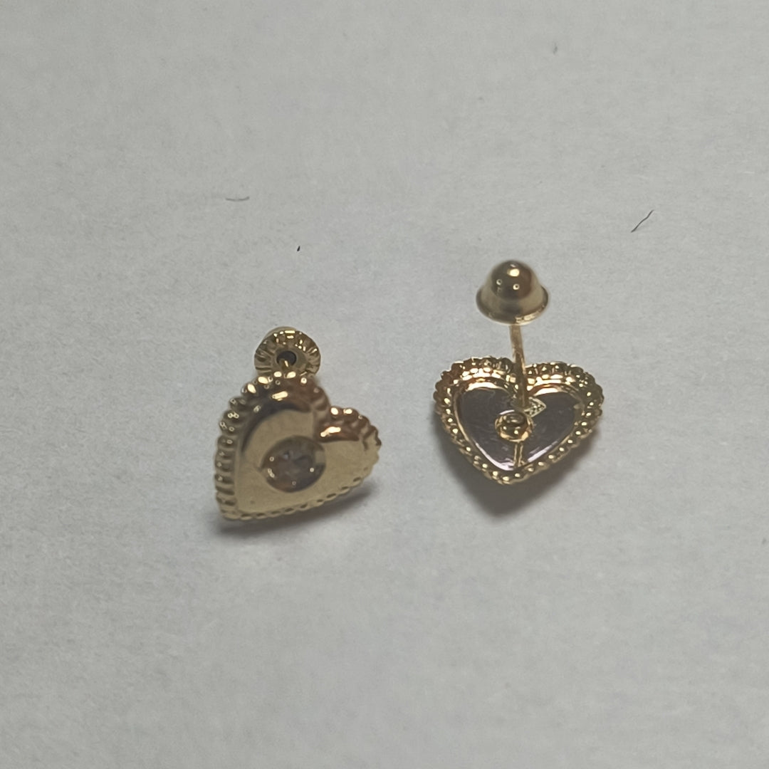 BROQUELES BROQUEL FIG CORAZON C CIRCONIA 14K 0.2614 GR (NUEVO)