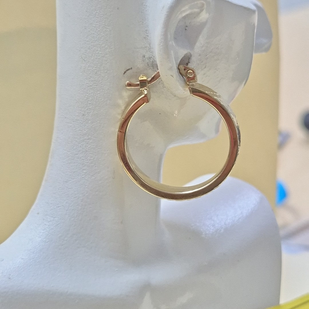 ARETES TEJIDO ARRACADAS FACETADAS 14K 2.9 GR (NUEVO)