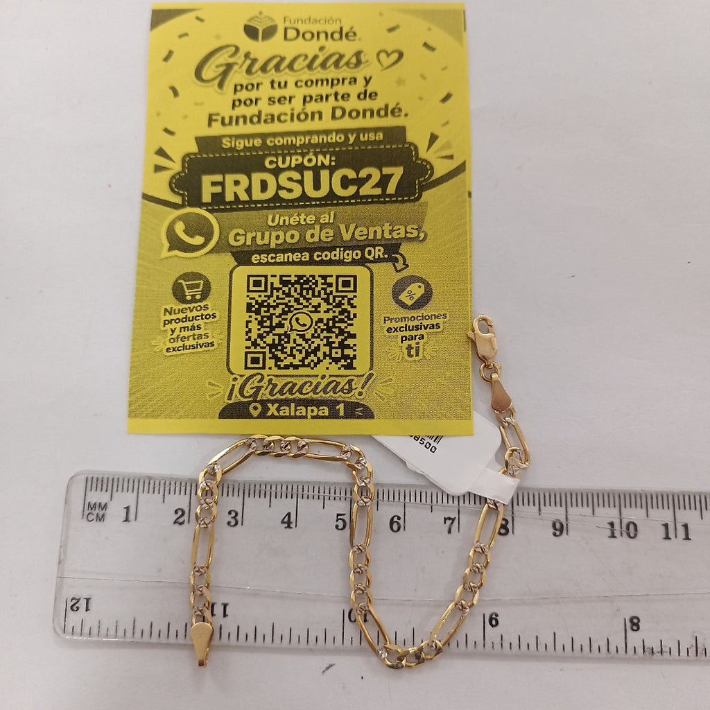 PULSERA 3X1 DIAMANTADA 14K 18 CM 4.5 GR (NUEVO)
