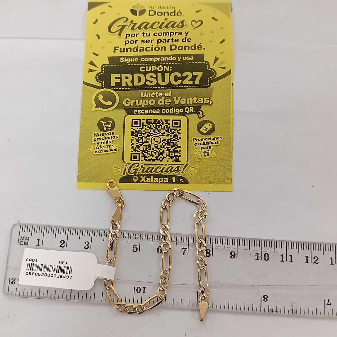 PULSERA 3X1 DIAMANTADA 14K 18 CM 4.5 GR (NUEVO)