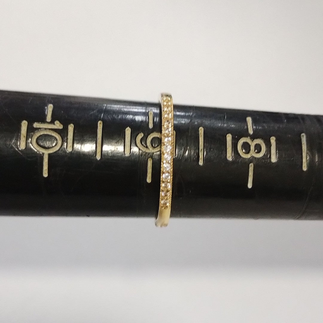 ANILLO ARGOLLA C CIRCONIAS 14K 9 TALLA 1.4 GR (NUEVO)