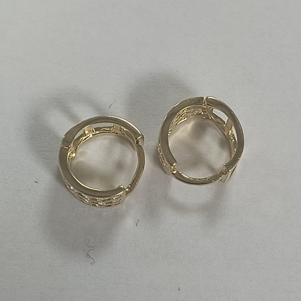 ARETES HUGGIES C CIRCONIA 14K 2.2 GR (NUEVO)