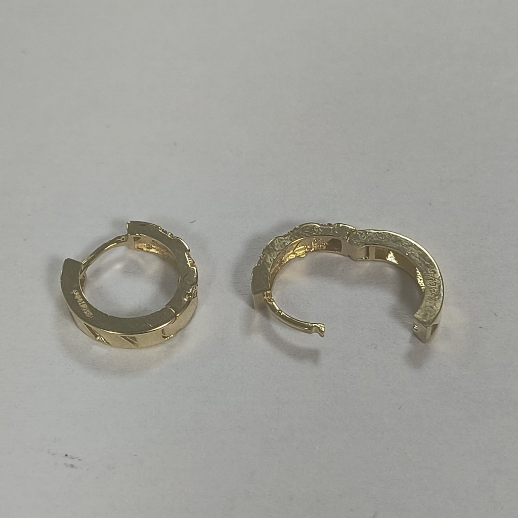 ARETES HUGGIES CON CIRCONIAS 14K 2.3 GR (NUEVO)