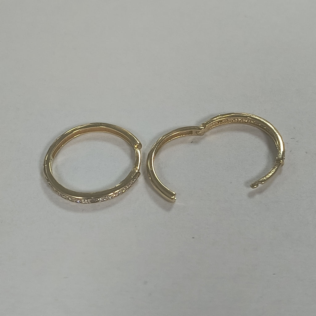 ARETES ARRACADAS C CIRCONIAS 14K 1.7 GR (NUEVO)